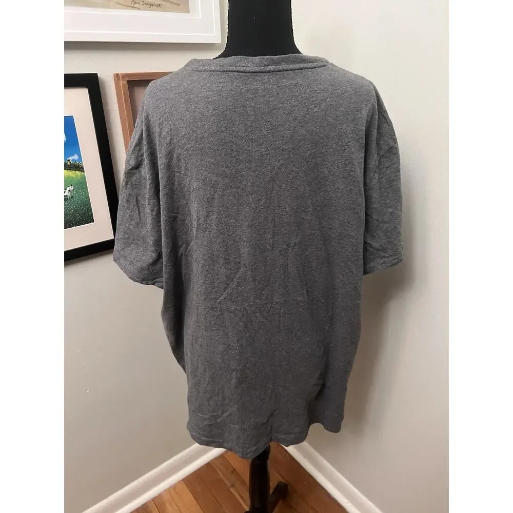 Polo Ralph Lauren T Shirt Men's Size XL Gray V-Neck Pony Short Sleeve Tee